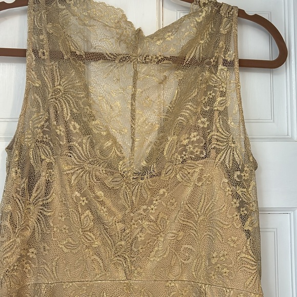 BCBG Max Azria Champagne Gold Lace Dress size 12-NWT - Picture 12 of 13